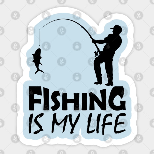 Passion for Fishing | Outdoor Adventure Enthusiast Sticker by Creatifly Graphic Tees